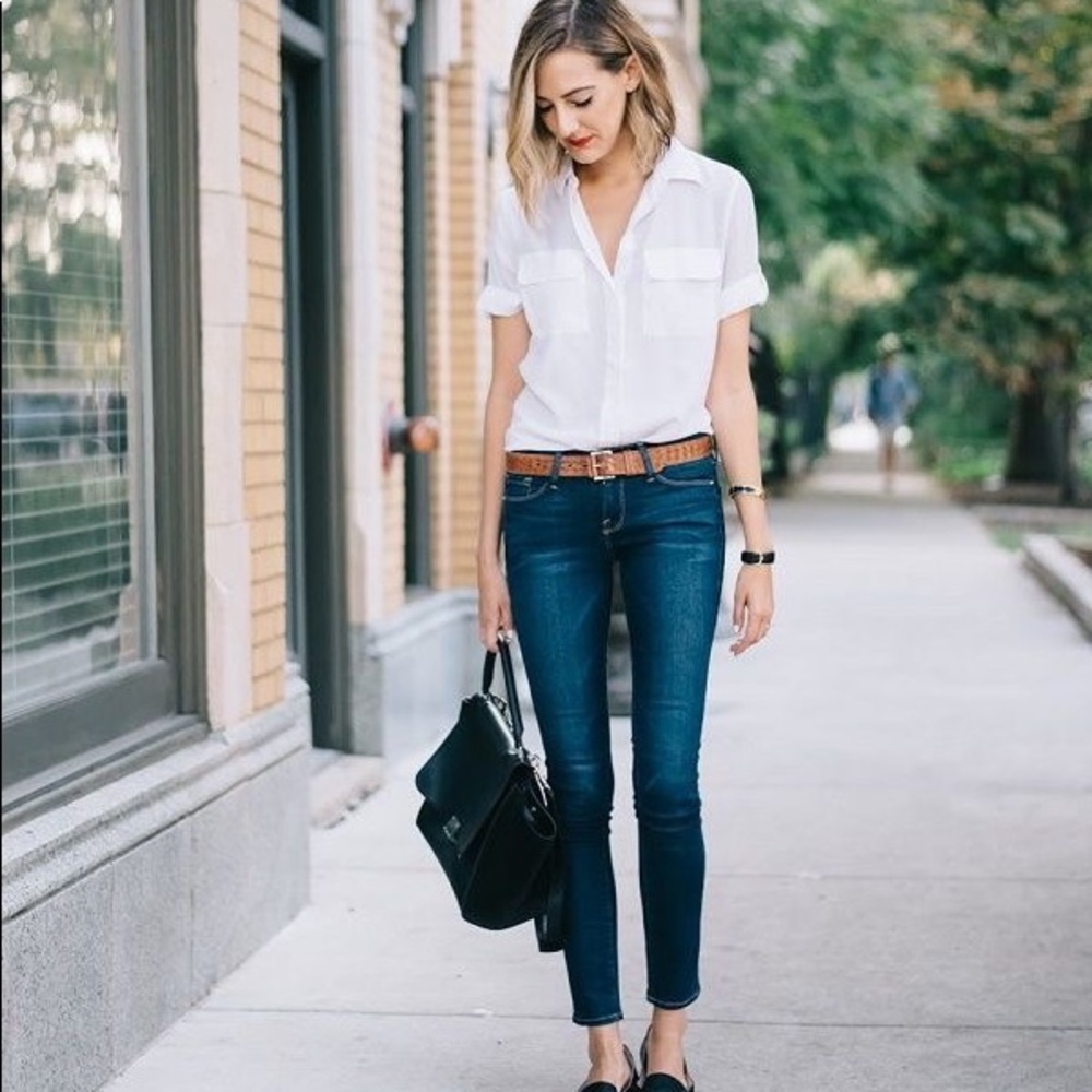 Button Down White Blouse - Prefect for WORK!